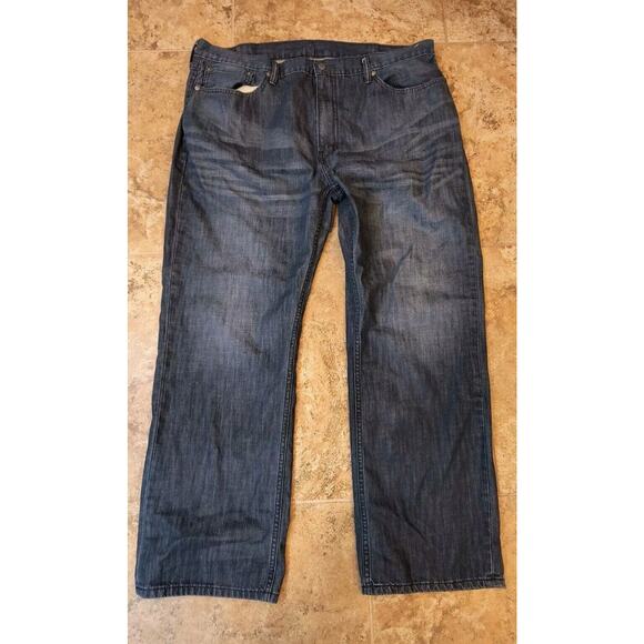 Levis 559 Jeans Mens 42x32(See Pics) Relaxed Fit Straight Leg Dark Wash Denim - Picture 1 of 16